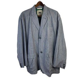GILDED AGE Mens Plaid Blue Sports Blazer Size 48 Crinkle Casual Unique Jacket